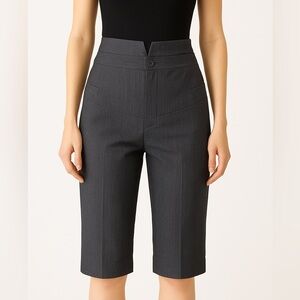 Alvin Valley Grey Pinstripe Ultra High Rise Capri Pants